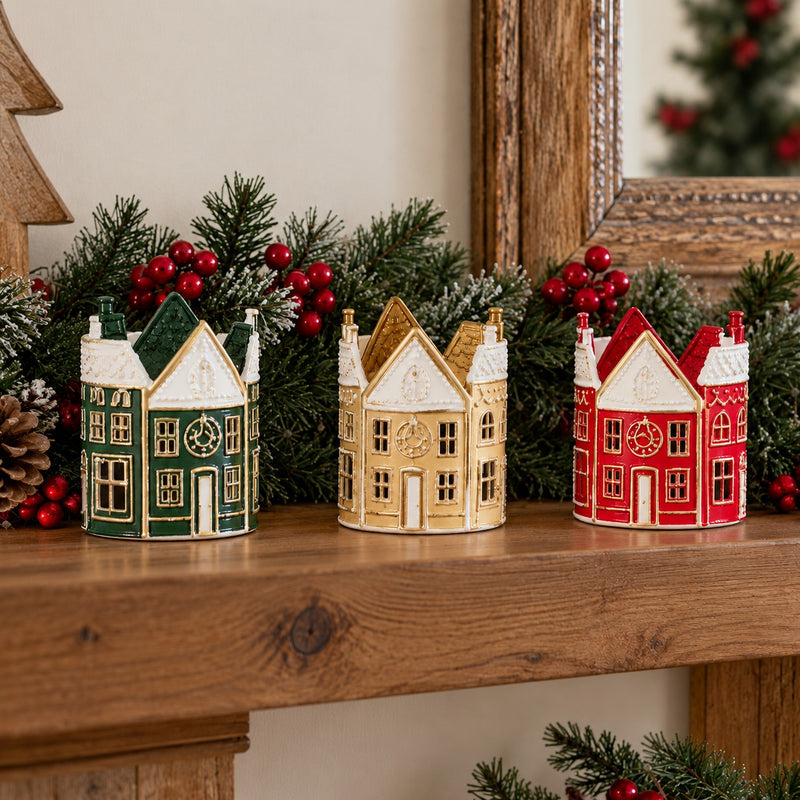 Ad Trend Mini Maison Décorative Noël en Fer Assortie 20x20xH25 cm 1 pcs – Décoration de Noël