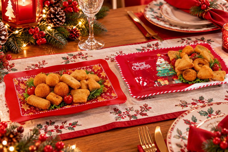 Ad Trend Plateau Rectangulaire de Noël en Mélamine Assorties 48x28 cm 1 Pcs – Accessoire de Table de Noël