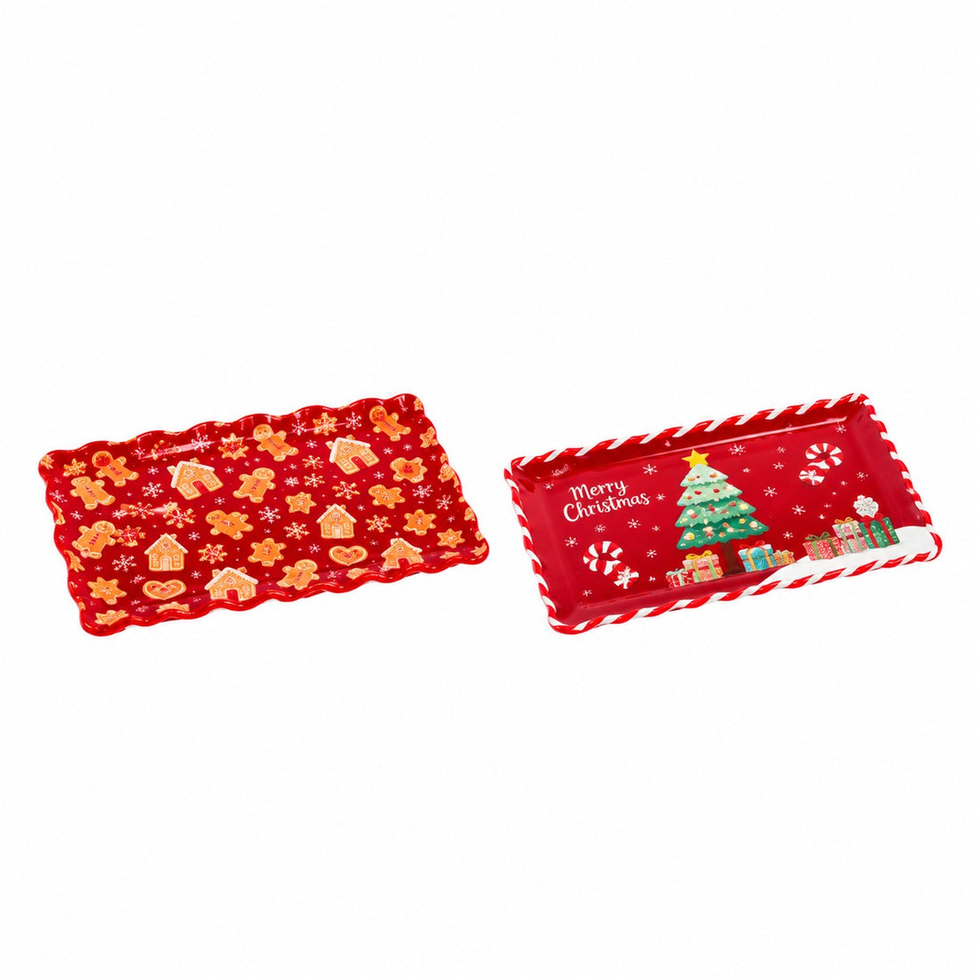 Ad Trend Plateau Rectangulaire de Noël en Mélamine Assorties 48x28 cm 1 Pcs – Accessoire de Table de Noël