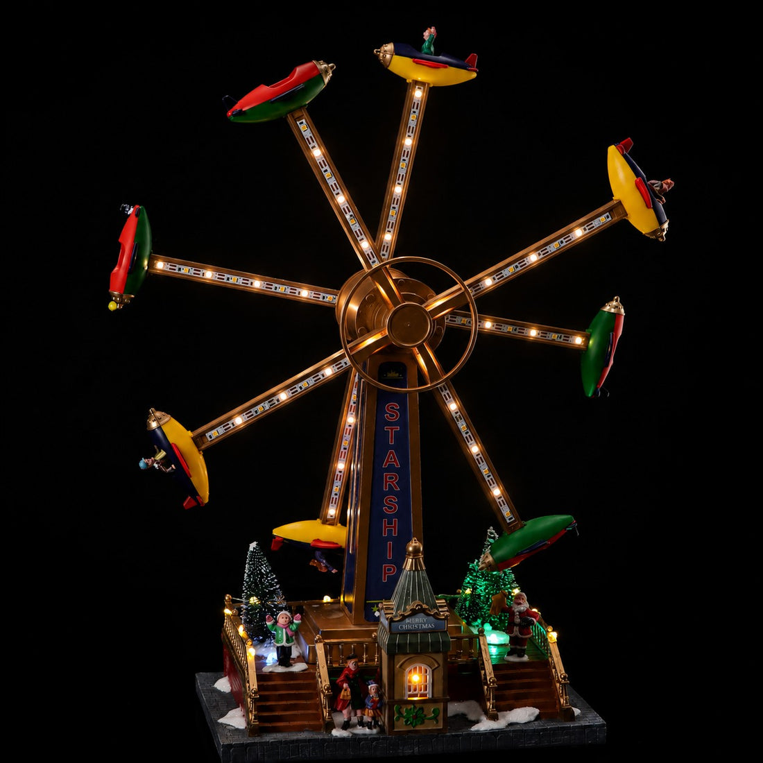 Carrousel de Noël italien avec 77 LED 37 x 19 cm H 48 cm Multicolore