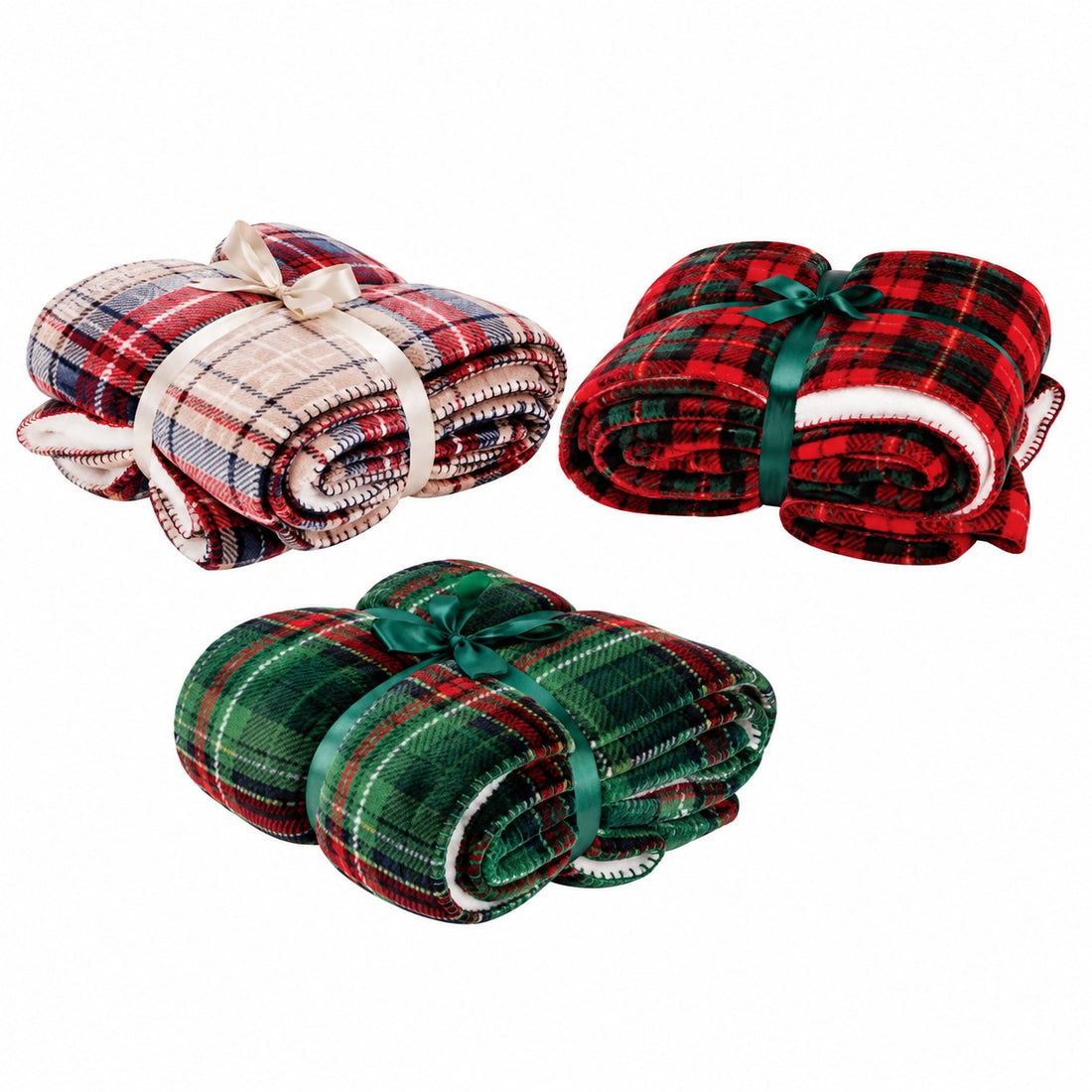 Ad Trend Couverture de Noël en Flanelle et Sherpa Ass. 1 pc 200x220 cm – Plaid Doux et Chaud pour Lit