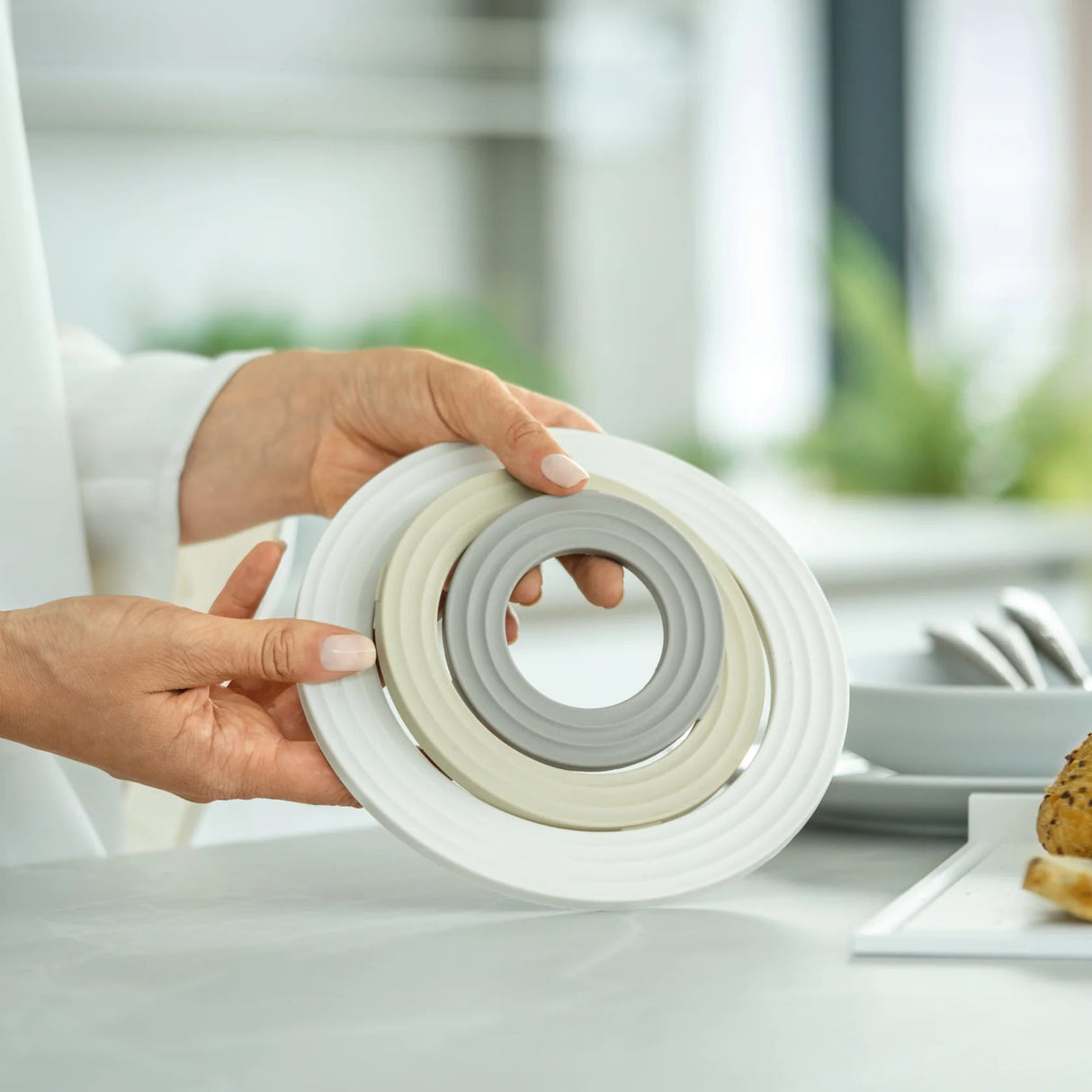 guzzini guzzini set 3 sottopentole 3in1 ring verde beige blu ean 8008392402466