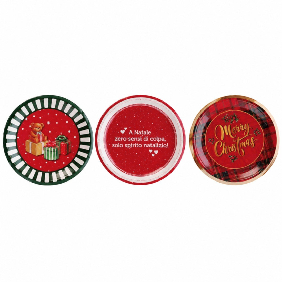 Ad Trend Petites Assiettes de Noël en Papier Assorties Ø18 cm 1 Lot – Accessoires de Table Jetables de Noël