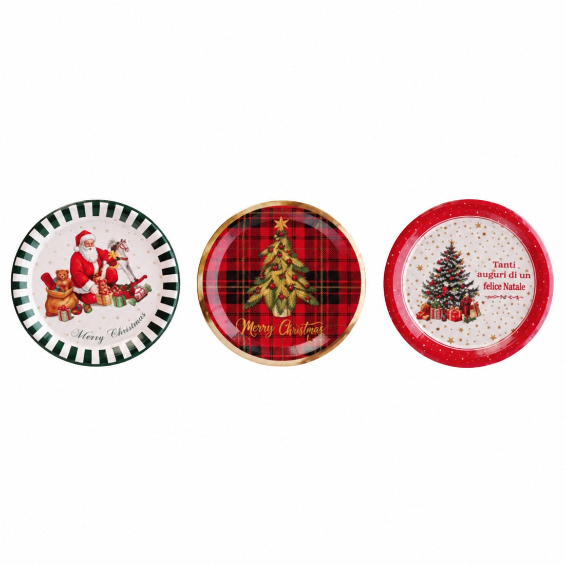 Assiettes Natalates Ad Trend en Papier Assortis Ø23 cm 1 Lot – Accessoires Table Jetables de Noël
