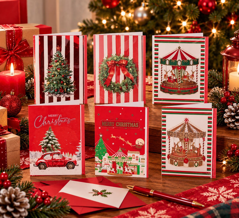 Ad Trend Carte de Vœux de Noël avec Enveloppe Assortie 12x17 cm 1 pcs – Carte Cadeau de Noël