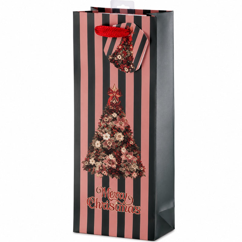 Ad Trend Borsa Portabottiglia in Carta Stampata Ass. Decoro 12x9x36 Cm Natalizio 1 Pz