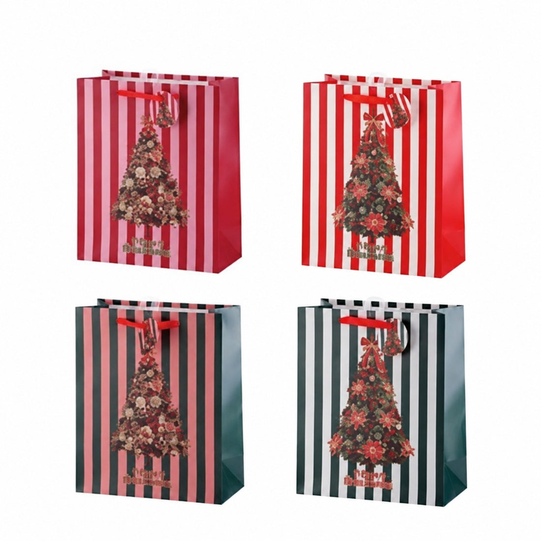Ad Trend Sac Cadeau Noël en Papier Assorti 26x12xH32 cm 1 Pcs – Pochette pour Emballages Cadeau de Noël