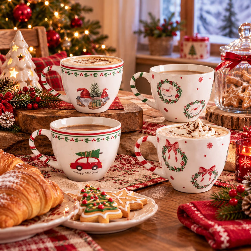 Ad Trend Mug Jumbo Festive Assorted Ø11 cm 1 Pcs – Decorative Mug for Christmas Breakfast