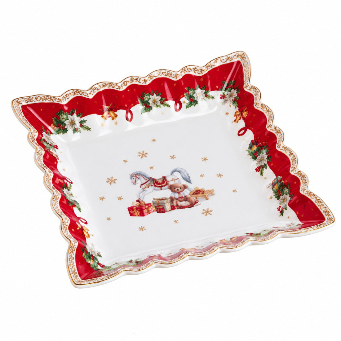 Assiette Carrée Sapin Ad Trend 23x23 cm – Accessoire pour la Table de Noël