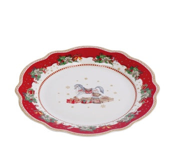 Ad Trend Petite Assiette Ronde Noël en Céramique Ø19,5 cm – Accessoire Décoratif pour Table de Noël