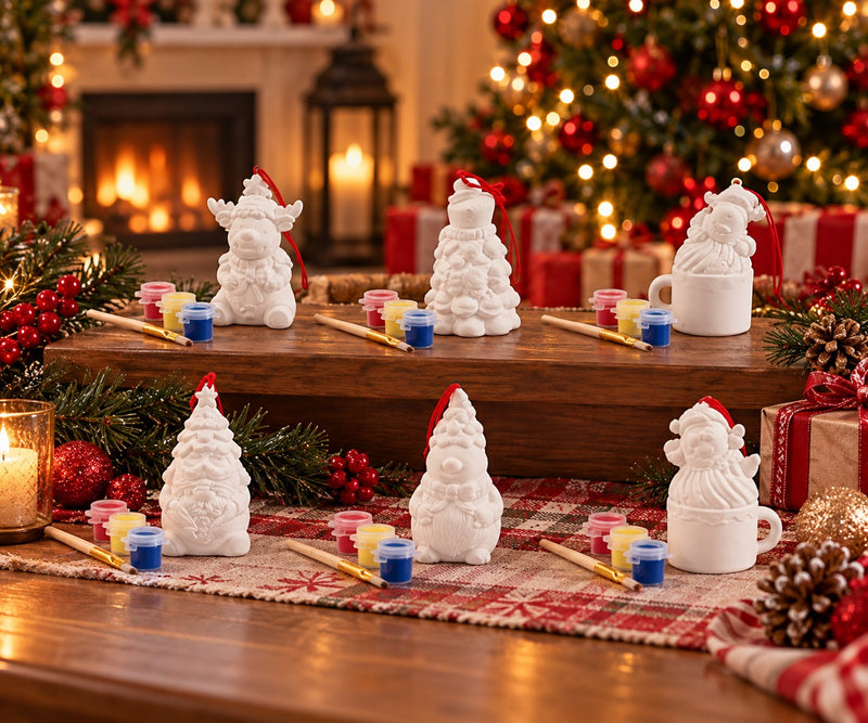Ad Trend Set Décoration de Noël à Peindre avec Pinceau et 3 Peintures Assortis 1 Pcs – Kit Créatif DIY Noël