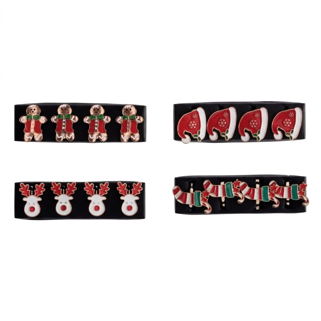 Ad Trend Lot 4 Porte-Serviettes de Noël en Zinc Assortis 1 Cf – Accessoires Décoratives pour la Table de Noël