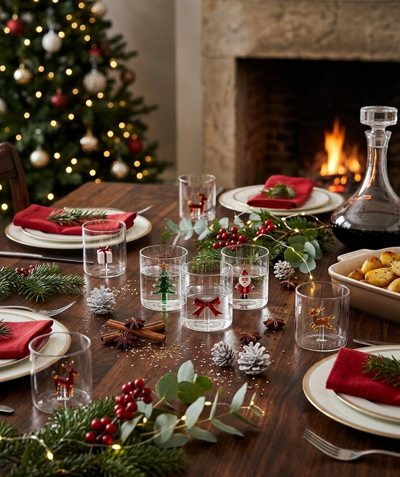 Ad Trend Verre de Noël en Verre avec Figure 3D Assortis 360 ml 1 Pcs – Accessoire Décoratif pour la Table de Noël