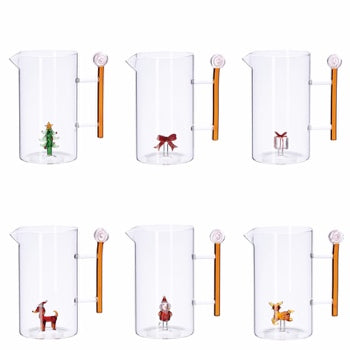 Ad Trend Carafe de Noël en Verre avec Figurine 3D Assortie 1,2 Litres 1 Pcs – Accessoire Décoratif pour la Table de Noël