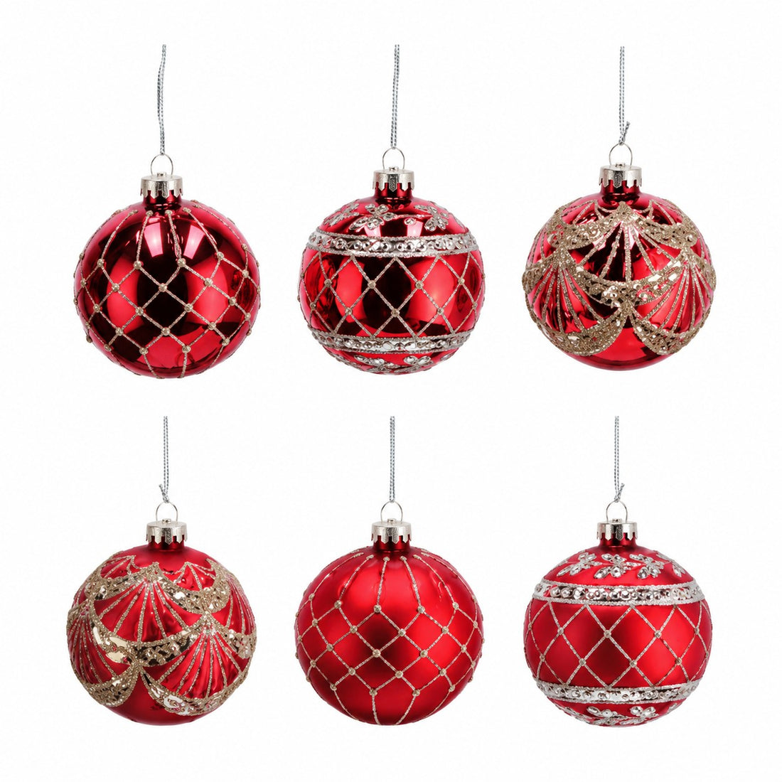 Ad Trend Boule de Noël en Verre Rouge Assortie Ø8 cm 1 Pcs – Décoration pour Sapin de Noël