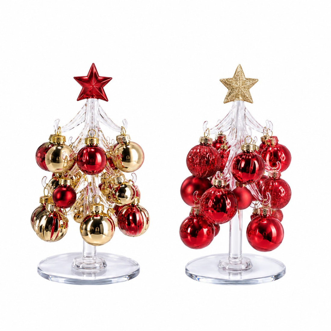 Ad Trend Sapin de Noël Décoratif avec Boules en Verre Assorties Ø7xH15,5 cm 1 Pcs – Décoration de Noël pour la Maison