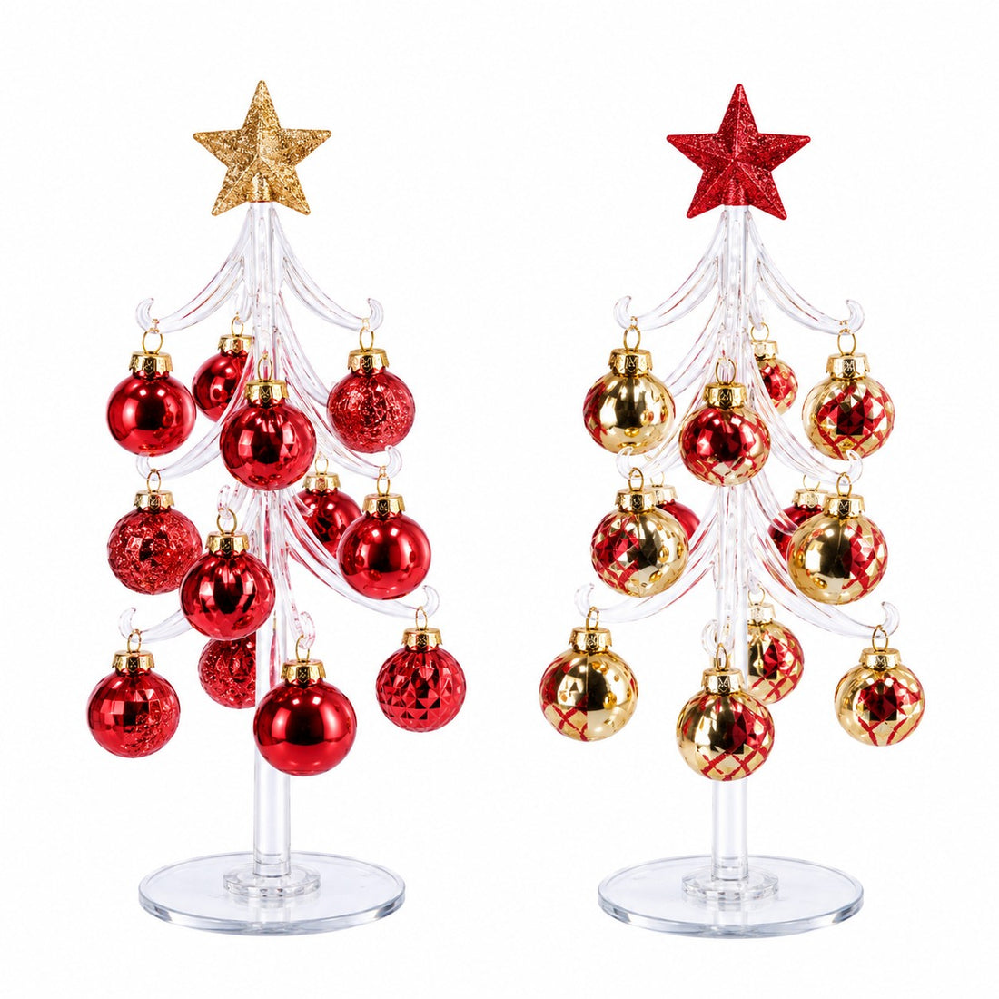 Ad Trend Petit Sapin Natalizio Décoratif avec Boules en Verre Assortis Ø10xH26 cm 1 Pcs – Décoration de Noël pour la Maison