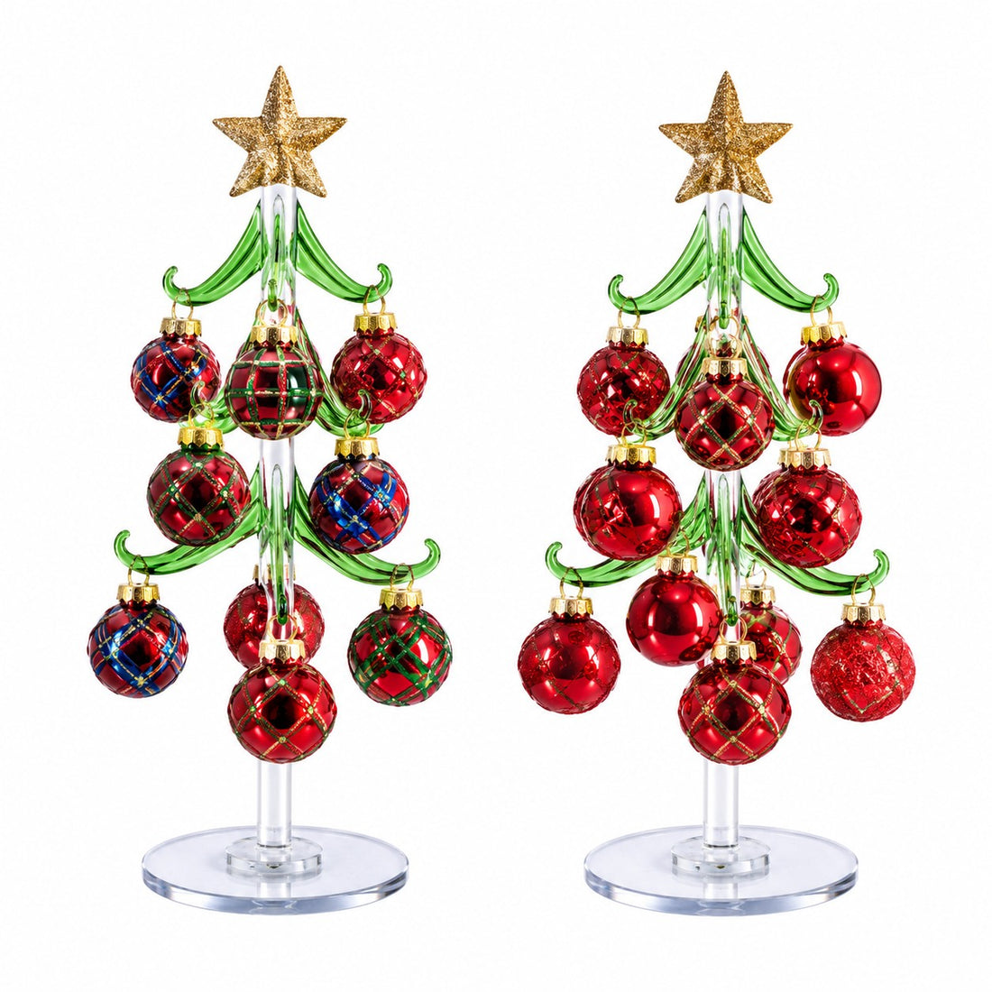 Ad Trend Sapin Noël Décoratif avec Boules en Verre Assorti Ø10xH26 cm 1 pcs – Décoration de Noël pour la Maison