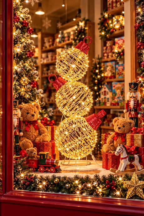 Ad Trend Tour de Boules de Noël Lumineuse Or en Fer et Plastique avec 600 Lumières LED IP44 Ø30xH83 cm – Décoration de Noël pour Extérieur