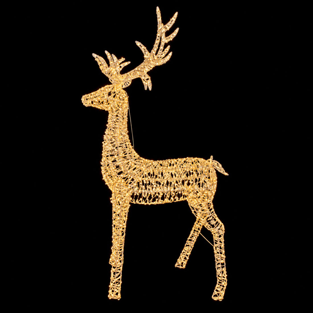 Renne de Noël Lumineuse Dorée Ad Trend avec 2400 LED Lumière Chaude IP44 110x340xH200 cm – Décoration de Noël pour Intérieur et Extérieur