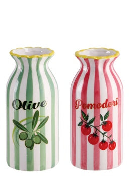 Ad Trend Vaso Decorativo in Ceramica Assortito Ø9xH19 cm 1 Pz – Complemento d'Arredo per Fiori e Piante, Decorazione per la Casa