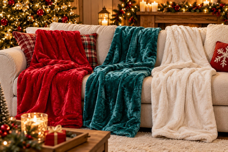 Plaid Noël Ad Trend en Flanelle Assorti 130x160 cm 1 Pcs – Couverture Molle Décorative pour Canapé et Lit de Noël
