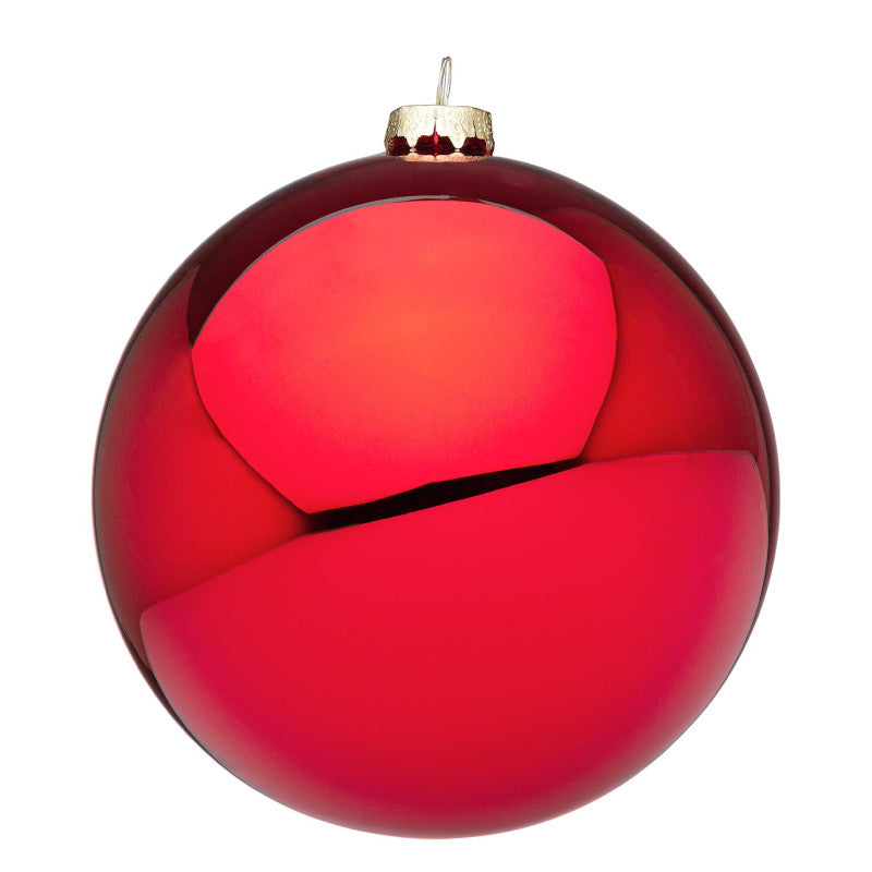 Bizzotto Palla di Natale Rosso Granata Lucido D 15 cm in Vetro – Decorazione per Albero