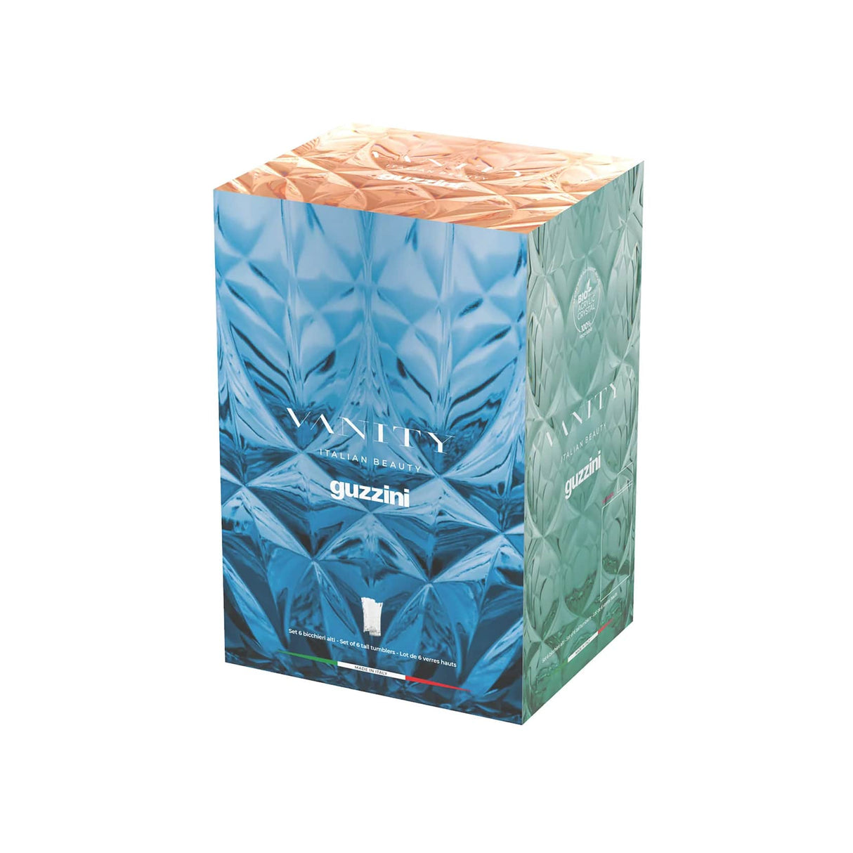 guzzini guzzini portabicchieri vanity bio based 12 x 103 cm h 1830 cm trasparente ean 8008392401995