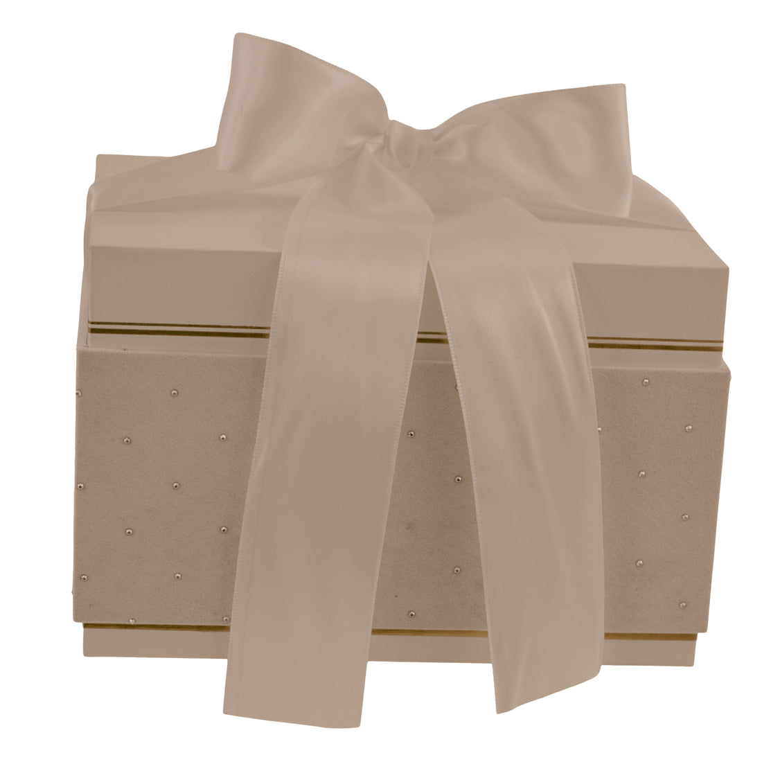 L'Arcolaio Boîte de Noël Rectangulaire Moyenne en Velours Velvet Gris Taupe