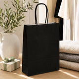 L'Arcolaio Shopper Kraft Noir Cadeaux de Noël 18x7x24 cm Cft 10 pcs