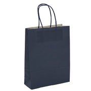 Le Sac Shopper Kraft Bleu L'Arcolaio Cadeaux Noël 18x7x24 cm Cf 10 pz