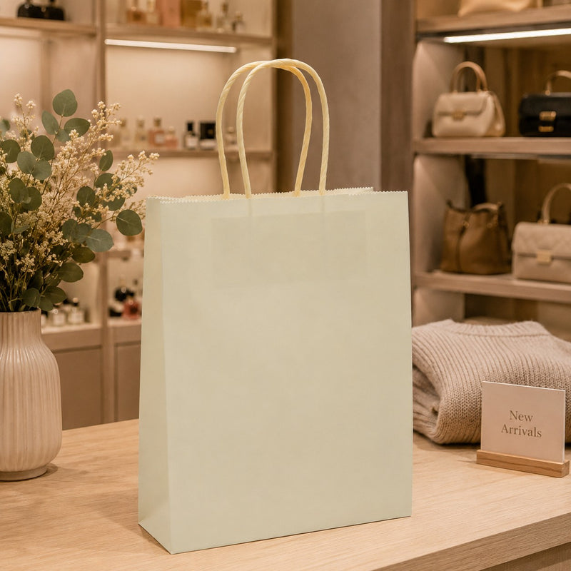 L'Arcolaio Shopper Kraft Crème Cadeaux de Noël 22X10X29 Lot 10 pcs