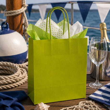 Le Shopper Kraft Lime L'Arcolaio Cadeaux de Noël 36X12X41 Cm Cf 10 Pz