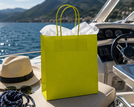 Le Shopper Kraft Lime L'Arcolaio Cadeaux de Noël 45X15X50 Cm Cf 10 Pz