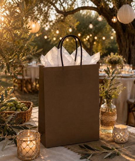 Le Shopper Kraft Marron L'Arcolaio Cadeaux de Noël 45X15X50 Cm Colis de 10 Pcs