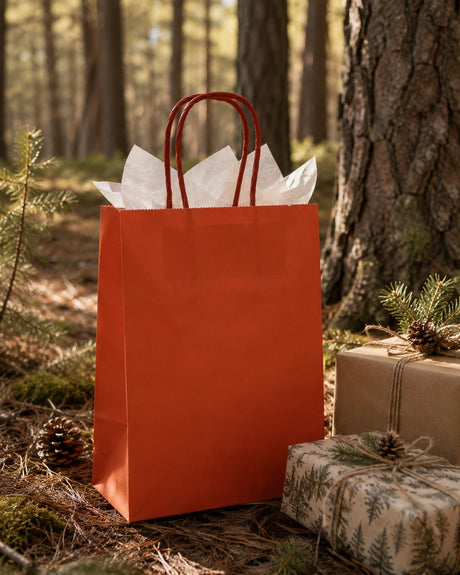 Sac L'Arcolaio Kraft Rouge Cadeaux de Noël 54x14x45 cm Cf 10 Pz