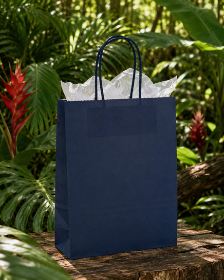 L'Arcolaio Shopper Kraft Bleu Cadeaux de Noël 54X14X45 Cm Cf 10 Pc