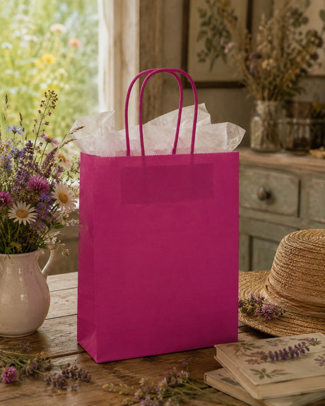 Le Cabas L'Arcolaio Kraft Fuchsia Cadeaux Noël 54x14x45 cm Colis 10 Pcs