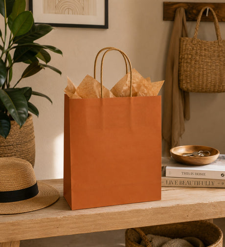 Le Shopper Kraft Rouille L'Arcolaio Cadeaux de Noël 54x14x45 Cm Cf 10 Pz