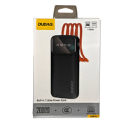 L'Arcolaio Power Bank 20000mAh con Display Digitale, 4 Cavi Integrati, Doppia Uscita USB e USB-C Nera
