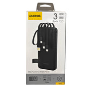 L'Arcolaio Power Bank 10000mAh con 4 Cavi Integrati, 3 Porte USB/USB-C, Display LED e Ricarica Rapida Nero