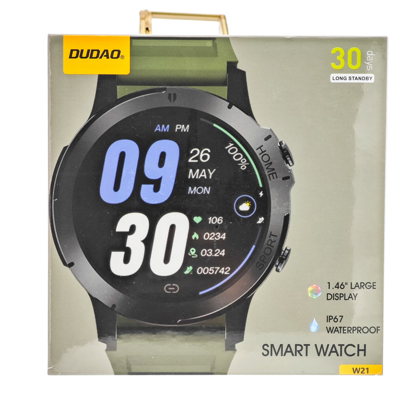 L'Arcolaio Smartwatch Bluetooth W21 con Display Touch 1,46", Impermeabile IP67, Autonomia Fino a 30 Giorni, Cinturino Verde