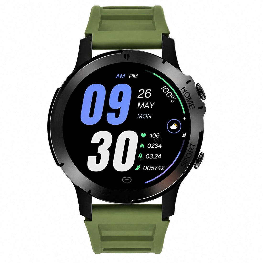 L'Arcolaio Smartwatch Bluetooth W21 con Display Touch 1,46", Impermeabile IP67, Autonomia Fino a 30 Giorni, Cinturino Verde
