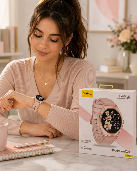 L'Arcolaio Smartwatch Bluetooth W22 Donna con Display Touch 1,19", Impermeabile IP67, Autonomia Fino a 7 Giorni, Cinturino Rosa