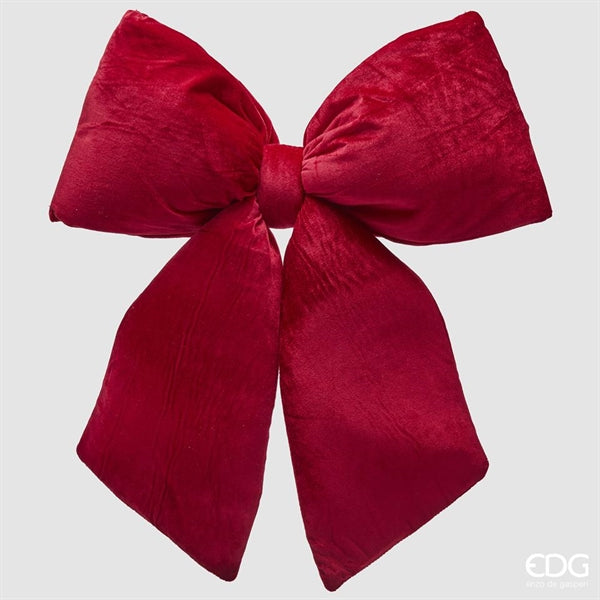 EDG Enzo De Gasperi Nœud de Noël en Velours 63x60 cm Bordeaux – Décoration de Noël