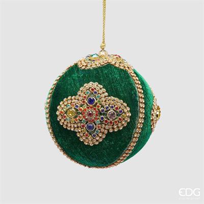 EDG Enzo De Gasperi Addobbo di Natale Palla Gemme Green Mix Ø10 cm – Decorazione Natalizia