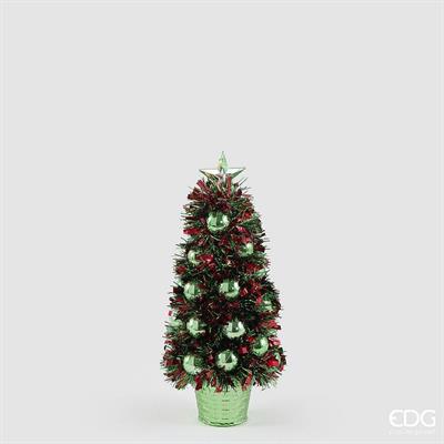EDG Enzo De Gasperi Pino di Natale con Palle H32 cm Verde Mix – Decorazione Natalizia