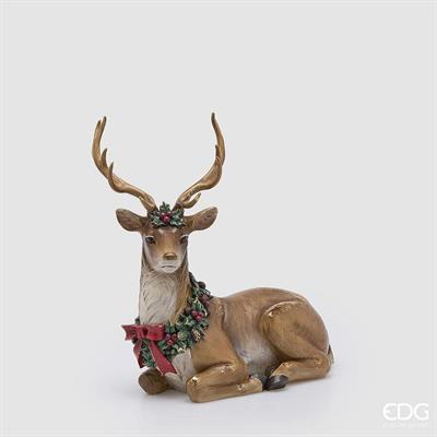 EDG Enzo De Gasperi Renna Natalizia Stesa H41 cm Nocciola – Decorazione di Natale