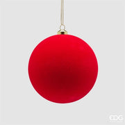 EDG Enzo De Gasperi Boules de Noël en Velours Rouge Ø10 cm – Lot 6 pcs