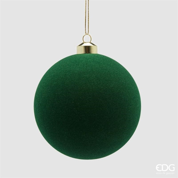 EDG Enzo De Gasperi Boules de Noël en Velours Dark Green Ø12 cm – Lot de 4 Pièces